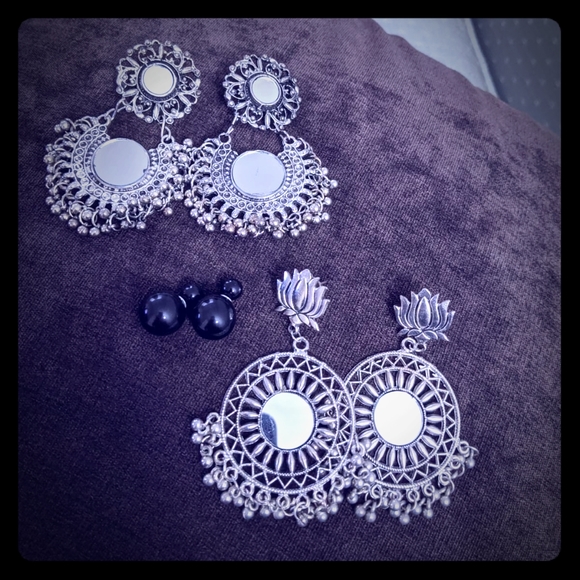Mirror boho dangling earrings - Picture 1 of 6